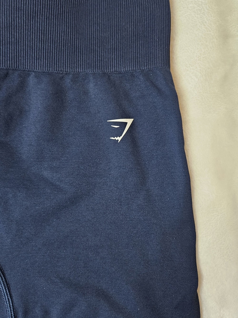Gymshark Navy High-Waist Ribbed Bike Shorts - Picture 5 of 5